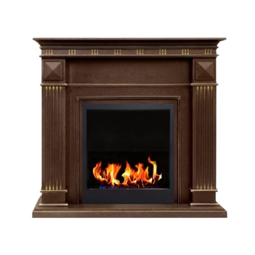 Биокамин в портале "Русский огонь" Эдвард с декоративным стеклом (стемалитом)