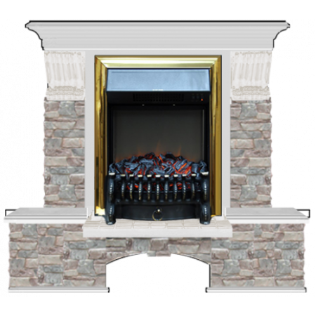 Бостон К Грот цветной (беленый дуб)+Fobos Brass