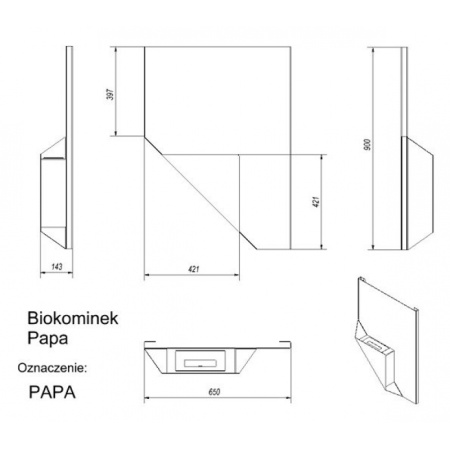 Настенный биокамин Kratki PAPA по цене 